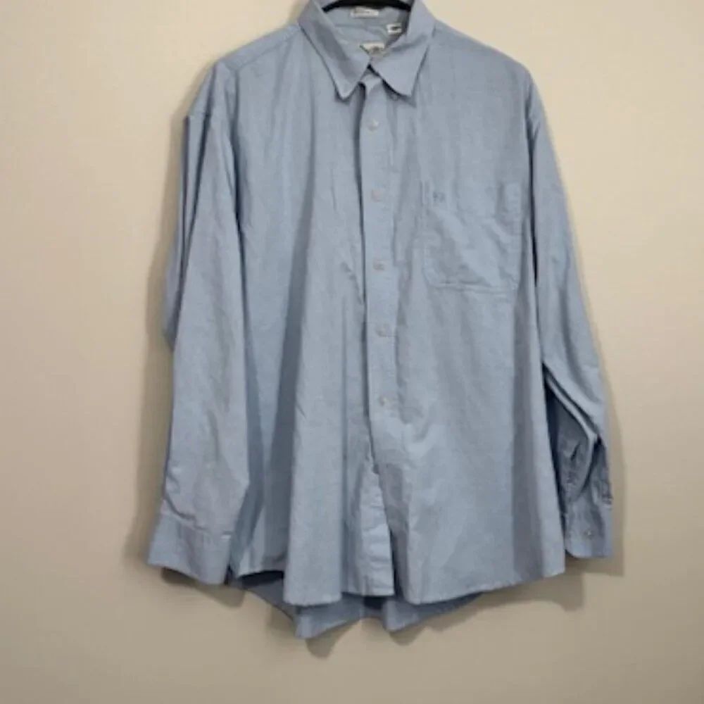 USED Men's Gentlemen's Club Long Sleeve Button Down Shirt Color Blue Size Large